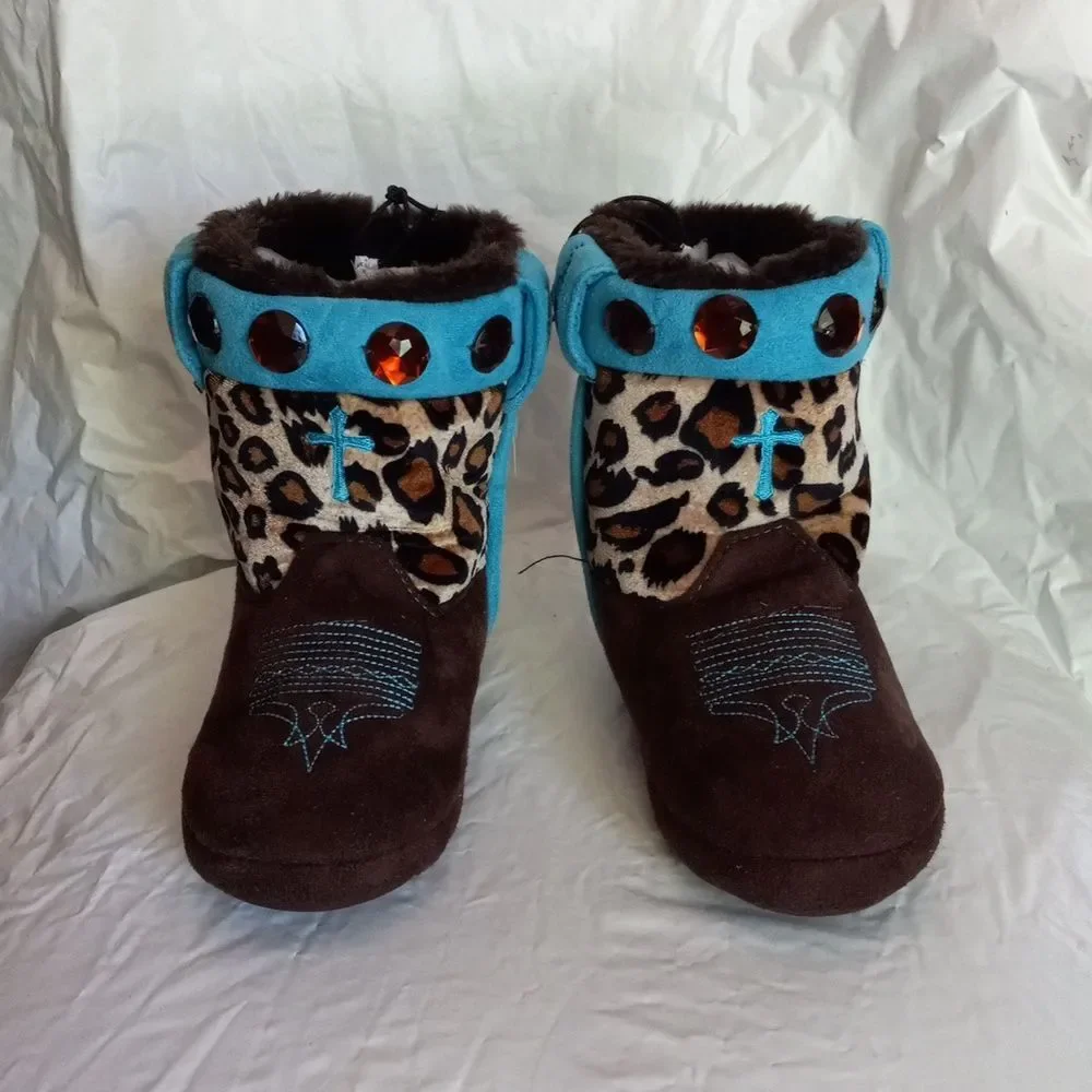 NEW Blazin Roxx Embellished Cowboy Boot Sleepers Size Youth S 12/13